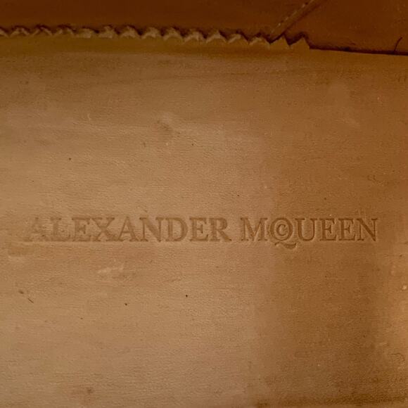 ALEXANDER MCQUEEN Size 10 Black Leather Fringed Tread Sole Lace-Up Shoes - Picture 7 of 12